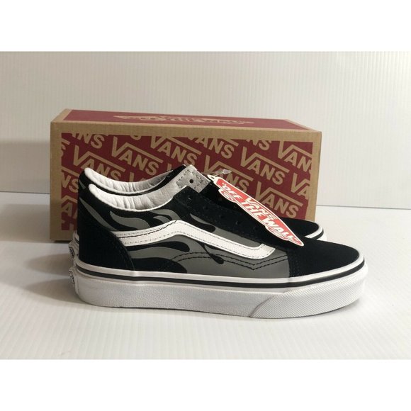 Vans Old Skool (Suede Flame) Black  Kids Shoes - Picture 8 of 14